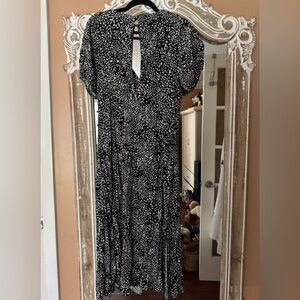 Free People Black and White Patterned Maxi Dress